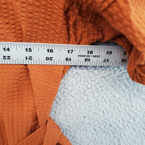 Madewell Seersucker Belted Midi Dress Women’s Large Pockets - Picture 4 of 9